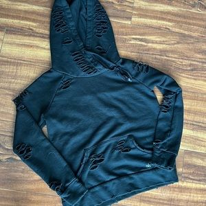 Black Alo ripped hoodie